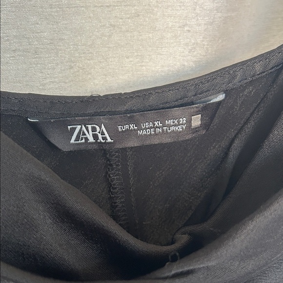 Zara Sleek Black Satin Camisole - Picture 2 of 7